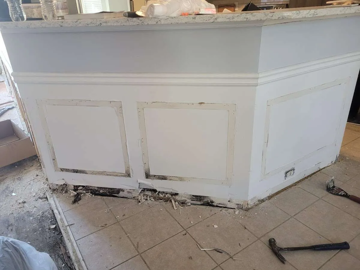Water damage and mold on kitchen during Mold Inspection & Testing in Wanaque